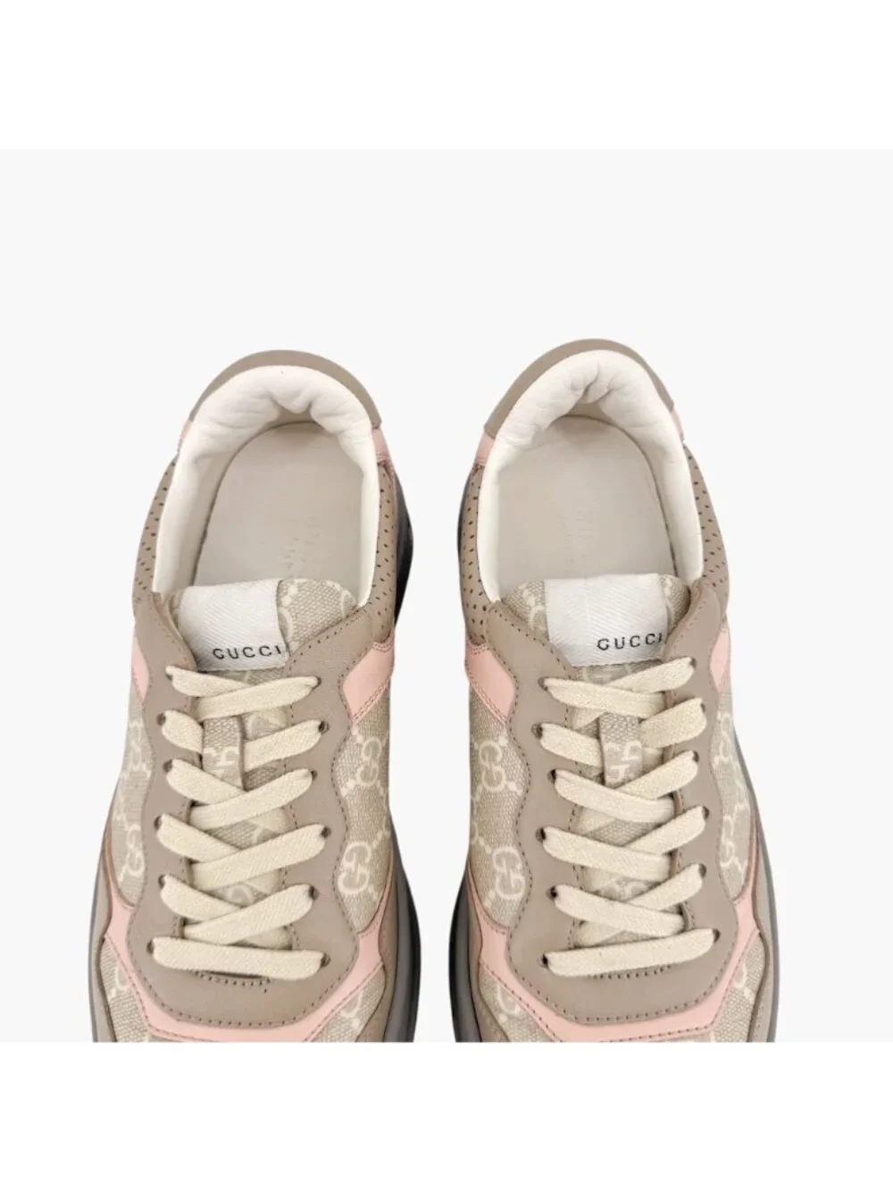 Gucci Beige GG Monogram Canvas Dali Platform Sneakers Size 39 US 9 Women